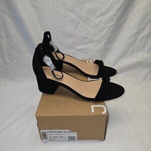 JustFab Noura Heeled Sandals in Black, Size 10, New in Box